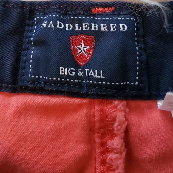 Saddlebred Men's Big And Tall Pleated Front Coral Shorts Size 50 - Picture 5 of 6